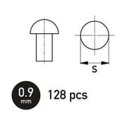 HAUGH-NB11007 丸リベット 0.9mm 128個入 [プラモデル用パーツ]