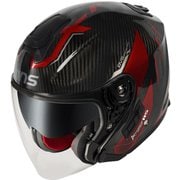 ジェットヘルメット A-FORCE RS JET FLASH TYPE-C カーボンアイアンレッド L