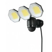 コンセント式LEDセンサーライト 3灯式 2000lm/防雨構造/屋内・屋外用 DLA-18T300