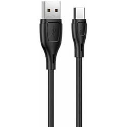USB-A to Type-Cシリコンケーブル 1m ブラック X61-AC-BK
