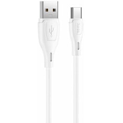 USB-A to Type-Cシリコンケーブル 1m ホワイト X61-AC-WH