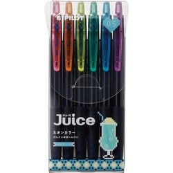 ゲルインキボールペン Juice ジュース 0.5mm ネオンカラーシリーズ ネオンカラー6色セット（ネオンピーチ/ネオンアプリコット/ネオンレモン/ネオンエメラルド/ネオンブルー/ネオンパープル） LJU-15-6CN