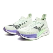 ミズノ ネオ ゼン レディース ランニングシューズ ライトグリーン×ブラック×パープル(21) 25cm J1GD2586