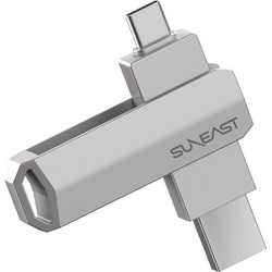 外付けSSD スティック型 Revolve R5 シリーズ 256GB USB 3.2（Gen 2）USB Type C/USB-A両対応 回転式カバー ストラップホール付 プラチナシルバー SE-PS0256G2LO1SF
