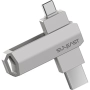 外付けSSD スティック型 Revolve R5 シリーズ 256GB USB 3.2(Gen 2)USB Type C/USB-A両対応 回転式カバー ストラップホール付 プラチナシルバー SE-PS0256G2LO1SF