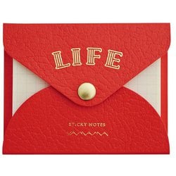やまま文具×ライフ カバー付ふせん オレンジ 方眼 YL02