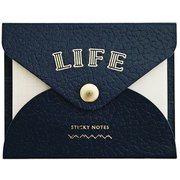 やまま文具×ライフ カバー付ふせん ネイビー 方眼+無地 YL05
