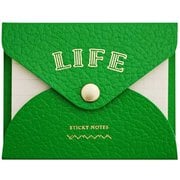 やまま文具×ライフ カバー付ふせん グリーン 横罫+方眼 YL07