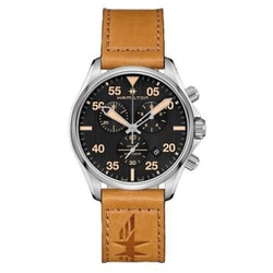 KHAKI AVIATION（カーキアビエーション） Khaki Pilot Chrono Quartz（カーキ パイロット クロノ クオーツ） メンズレザー 並行輸入品 2年保証 H76722531