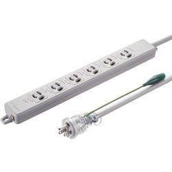ポッキンプラグ付き 電源タップ 6個口 2P/3P差込両対応 5m 3P ライトグレー TAP-PP36-5