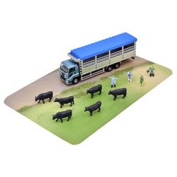 331551 Nスケール ディスプレイモデル トラックコレクション 家畜運搬車セットA 畜産 [鉄道模型用品]