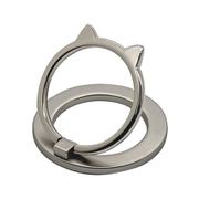 RMRNG03SV [猫型マグネットリング MagSafe対応 取り外し可能 スタンド 強力磁石 落下防止 シルバー]