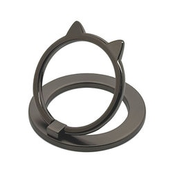 RMRNG03SG [猫型マグネットリング MagSafe対応 取り外し可能 スタンド 強力磁石 落下防止 スペースグレー]