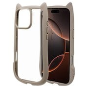 8480IP467PHPTA [iPhone16 Pro Max ハイブリッドケース 猫耳 猫 衝撃吸収 TPU＋PC かわいい MIL規格 トープ]