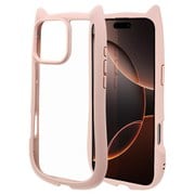 8481IP467PHPSPK [iPhone16 Pro Max ハイブリッドケース 猫耳 猫 衝撃吸収 TPU＋PC かわいい MIL規格 スモーキーピンク]