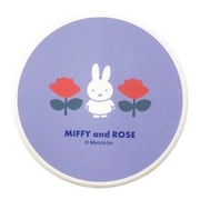 410548 [ディック・ブルーナ「ミッフィー Miffy」 コースター 陶製 コースター 約9cm MIFFY＆ROSE ブルー]
