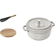 STAUB 50thアニバーサリーセット （ピコ・ココット・ラウンド18cmカンパニーニュ / マグネットトリベット23cm / マルチスプーン） IH対応 生涯保証・国内正規販売品 Z1031-969