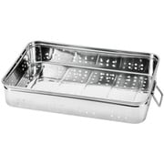 18-8 穴明番重バット（取手付） 大 11cm 22508-1