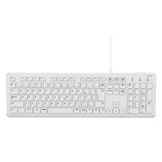 超静音有線フルキーボード(テンキー付き) ホワイト FKB-U250W