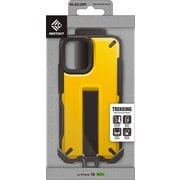 PM-A24ANESTYL [iPhone 16 ハイブリッドケース 衝撃吸収 ストラップホール付 フィンガーベルト付 スタンド機能 専用ホルダー付 NESTOUT イエロー]