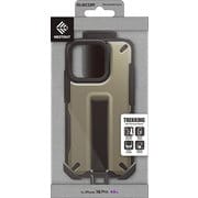 PM-A24CNESTBE [iPhone 16 Pro ハイブリッドケース 衝撃吸収 ストラップホール付 フィンガーベルト付 スタンド機能 専用ホルダー付 NESTOUT サンドベージュ]