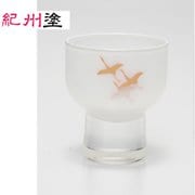 盃1P 白 蒔絵千羽鶴 和風グラス 770012
