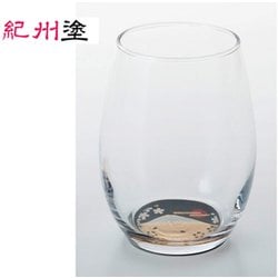 ダルマグラス1P 黒 蒔絵富士山 和風グラス 770089