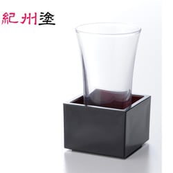 一口グラス・マスセット 黒(亀) 和風グラス 770047