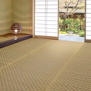 市松柄 い草カーペット 若月 本間2畳 ブラウン