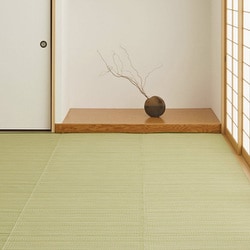 洗えるい草風カーペット ライアン 江戸間3畳 グリーン
