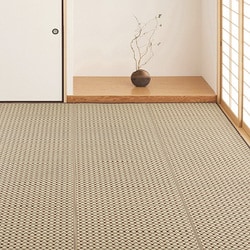 洗えるい草風カーペット ルイス 江戸間3畳 ブラウン