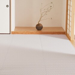 洗えるい草風カーペット パスラッシュ 江戸間10畳 パープル