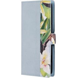 LN-24WR1BSLFLB [らくらくスマートフォン F-53E 薄型・軽量花柄手帳ケース BOOK Flower ブルー]