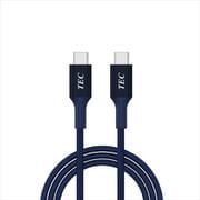 PD100W対応 USB2.0 高耐久 Type-C to Cケーブル 0.5m 青 TUSBC20-BL05M