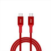 PD100W対応 USB2.0 高耐久 Type-C to Cケーブル 2.0m 赤 TUSBC20-RD2M