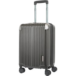 スーツケース ハードキャリー ファスナータイプ 拡張機能付き 旅行目安日数：3～4泊 38L/拡張時44L TSAロック搭載 機内持ち込み可能 預け入れ無料 ペットボトルホルダー付き TE-0891-48 ブラック.H