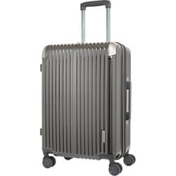 スーツケース ハードキャリー ファスナータイプ 拡張機能付き 旅行目安日数：5～6泊 60L/拡張時69L TSAロック搭載 預け入れ無料 ペットボトルホルダー付き TE-0891-57 ブラック.H