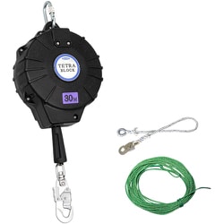 TSUYORON ワイヤロープ巻取式安全ブロック TRB-30 テトラブロック30m 台付・引寄ロープ付
