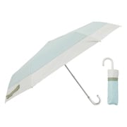 24LD-PKT-4M/グリーン/ホワイト [折りたたみ傘 晴雨兼用 LINEDROPS 50cm 手開き式 UVカット 遮光率99％以上 グログランリボン バイカラー シンプル レディース グリーン×ホワイト 57410]