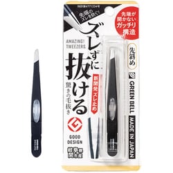 驚きの毛抜き 先斜め ブラック GT-233