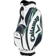 キャディバッグ メンズ EXIA 9.5型（47インチ対応） 4.2kg 口枠：5分割 ホワイト/グリーン