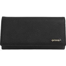 OUTDOOR PRODUCTS メタルプレート エイジング合皮 長財布 BLACK 22469100