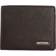 OUTDOOR PRODUCTS メタルプレート エイジング合皮 二つ折財布 D.BROWN 22469101