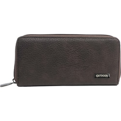 OUTDOOR PRODUCTS メタルプレートエイジング合皮 ラウンドジップ 長財布 D.BROWN 22469102