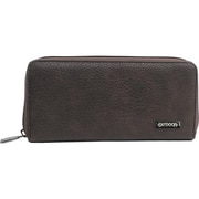 OUTDOOR PRODUCTS メタルプレートエイジング合皮 ラウンドジップ 長財布 D.BROWN 22469102