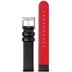 モンディーン専用 時計ベルト 16mm ブラック(裏:レッド) ノンステッチ マット尾錠 FG3116.21Q.1