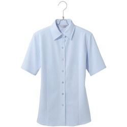 HCB4100-020-5 [ピエ 半袖ブラウス HCB4100 サックス 5]
