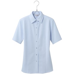 HCB4100-020-7 [ピエ 半袖ブラウス HCB4100 サックス 7]
