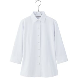 HCB4107-001-11 [ピエ 七分袖ブラウス HCB4107 ホワイト 11]