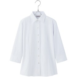 HCB4107-001-7 [ピエ 七分袖ブラウス HCB4107 ホワイト 7]